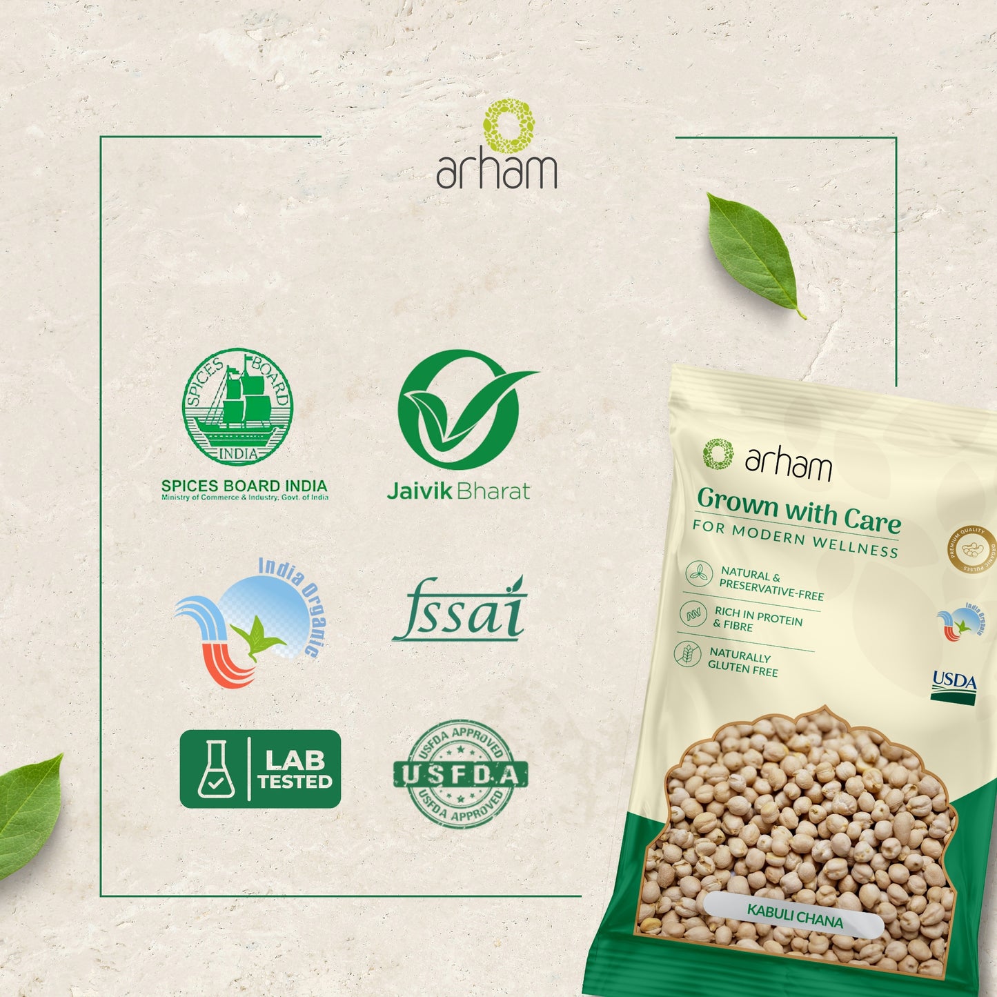 Kabuli Chana Whole – Premium Protein & Fiber Rich Chickpeas