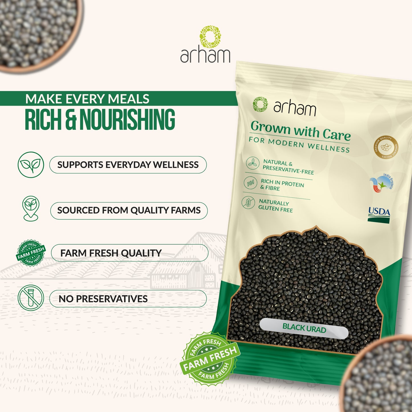 Black Urad Whole – Premium Protein & Fiber Rich Lentils