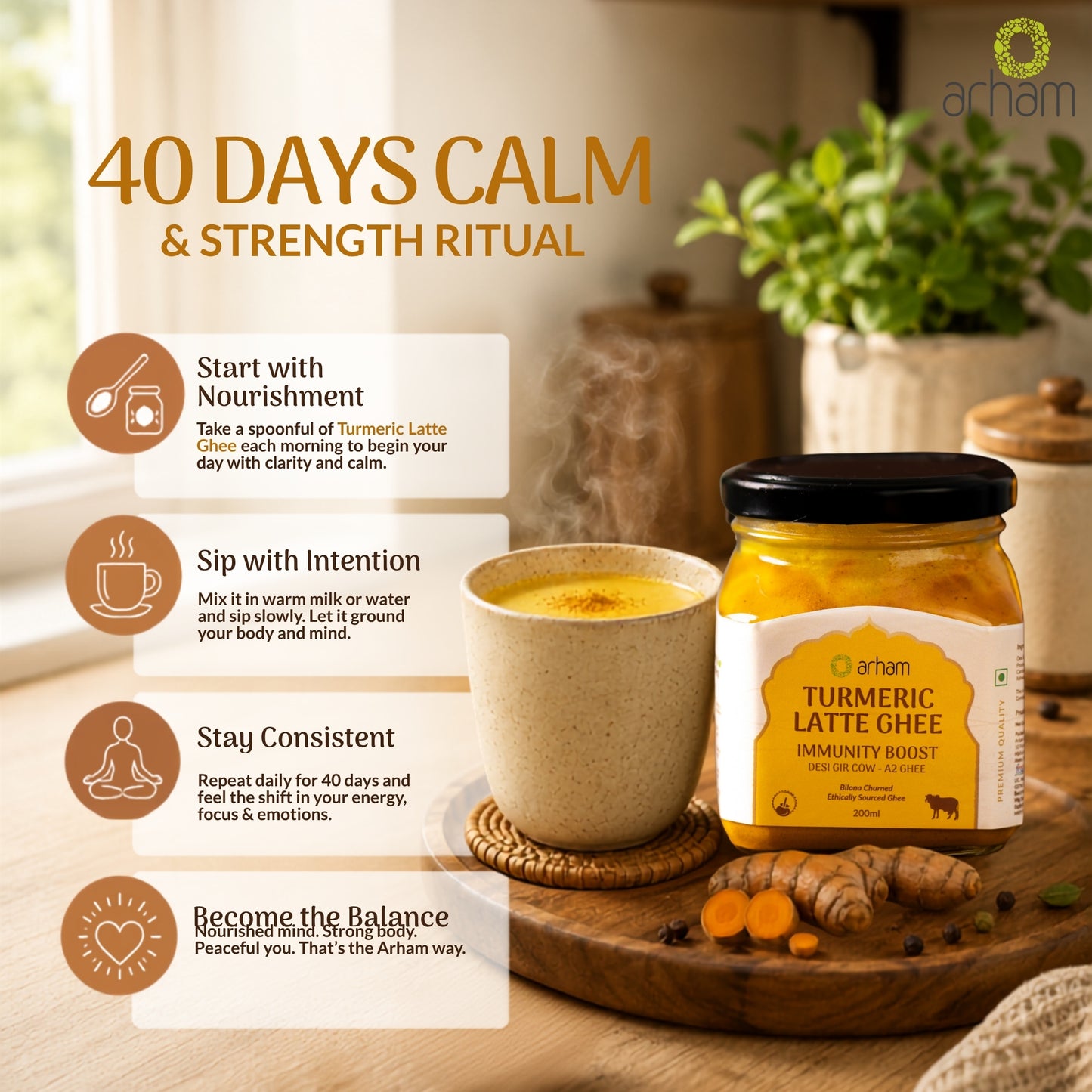Arham Organic Turmeric Latte Ghee