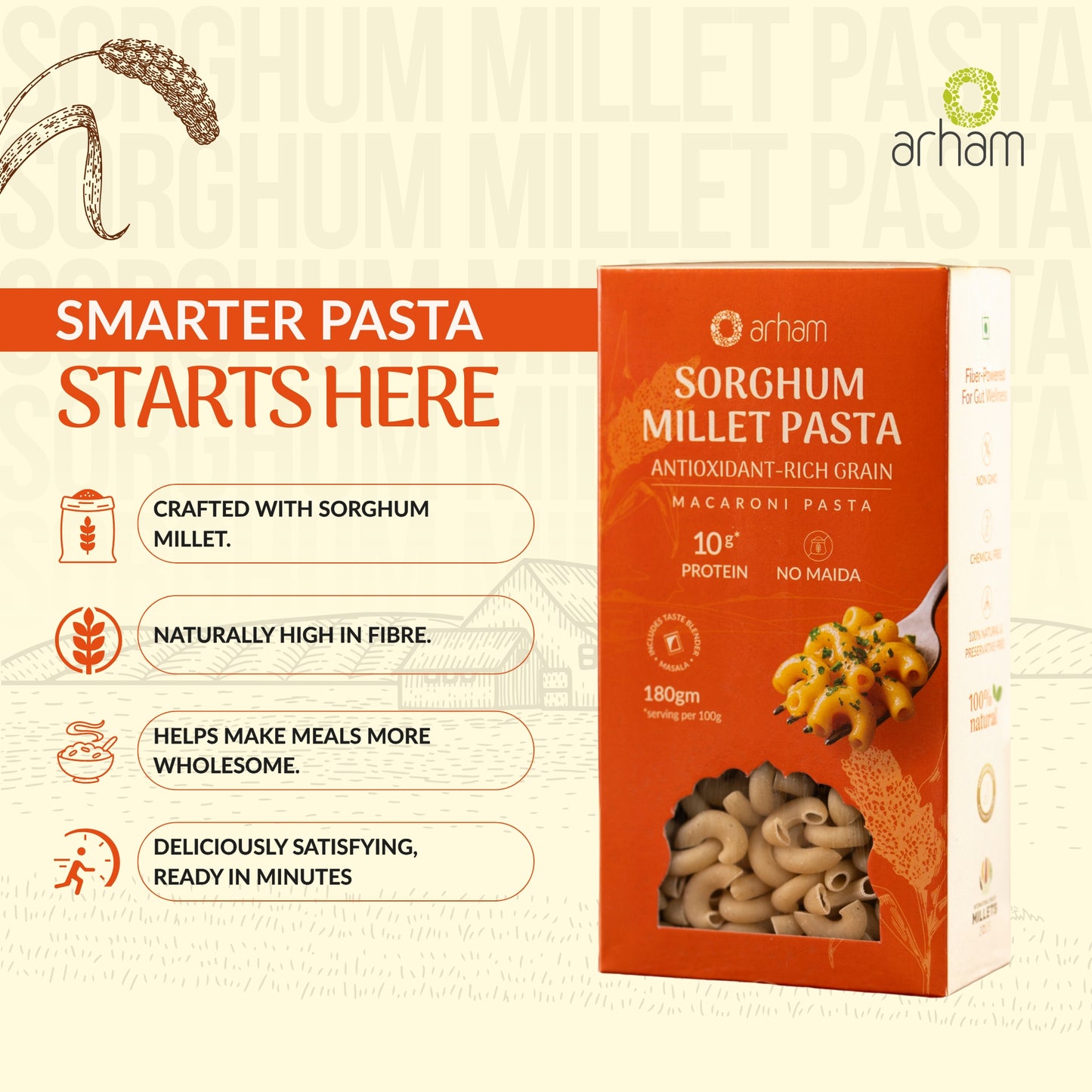 Sorghum (Jowar) Millet Pasta