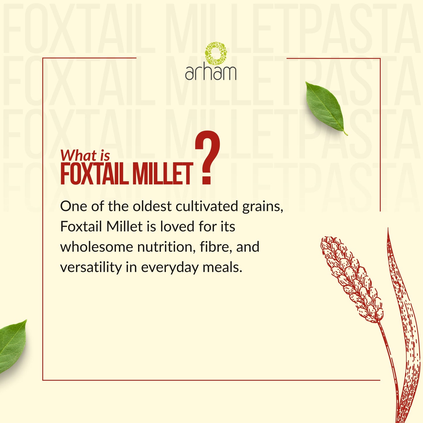 Foxtail Millet Pasta