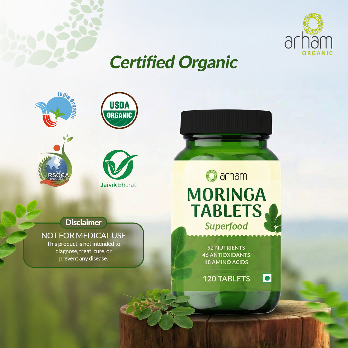 Moringa Tablets – 120 Tablets | 500 mg Each