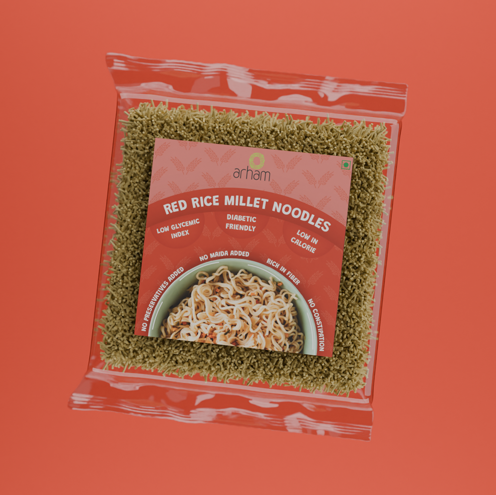 Red Rice Millet Noodles 180 g – Arham Organic | Fibre-Rich & Gluten ...
