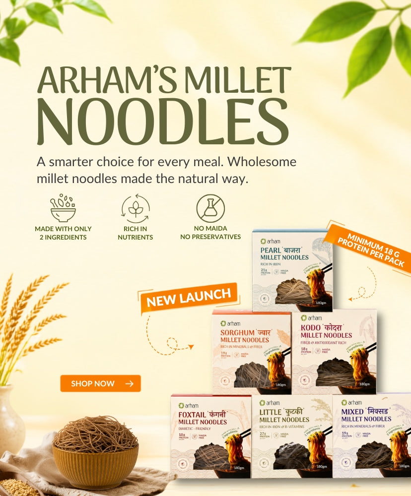 A convenient combo featuring Foxtail, Little, Mixed, Sorghum, Pearl and Kodo Millet Noodles. Enjoy different millet varieties and create delicious meals for every occasion.
