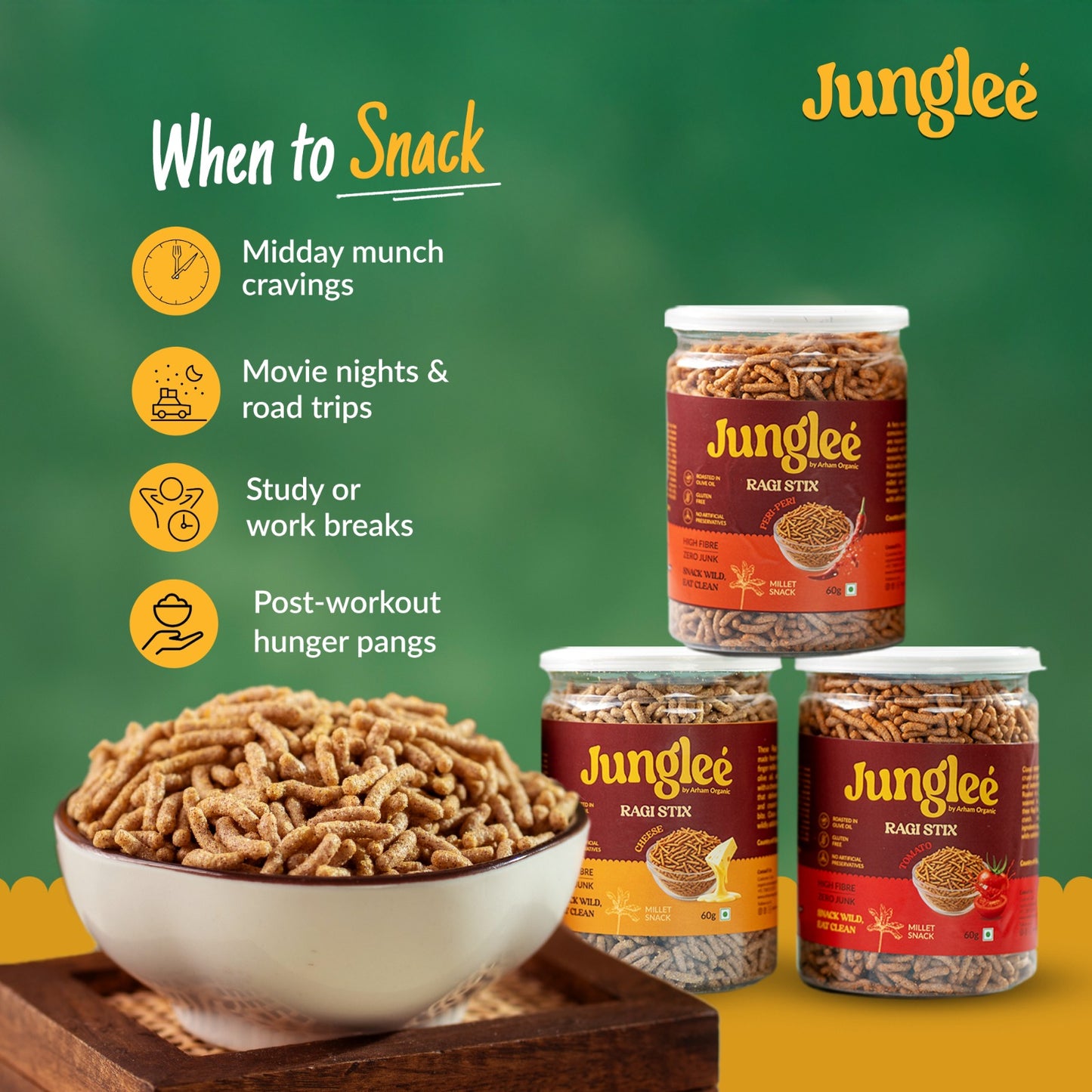 Jungleé Ragi Stix – Cheese