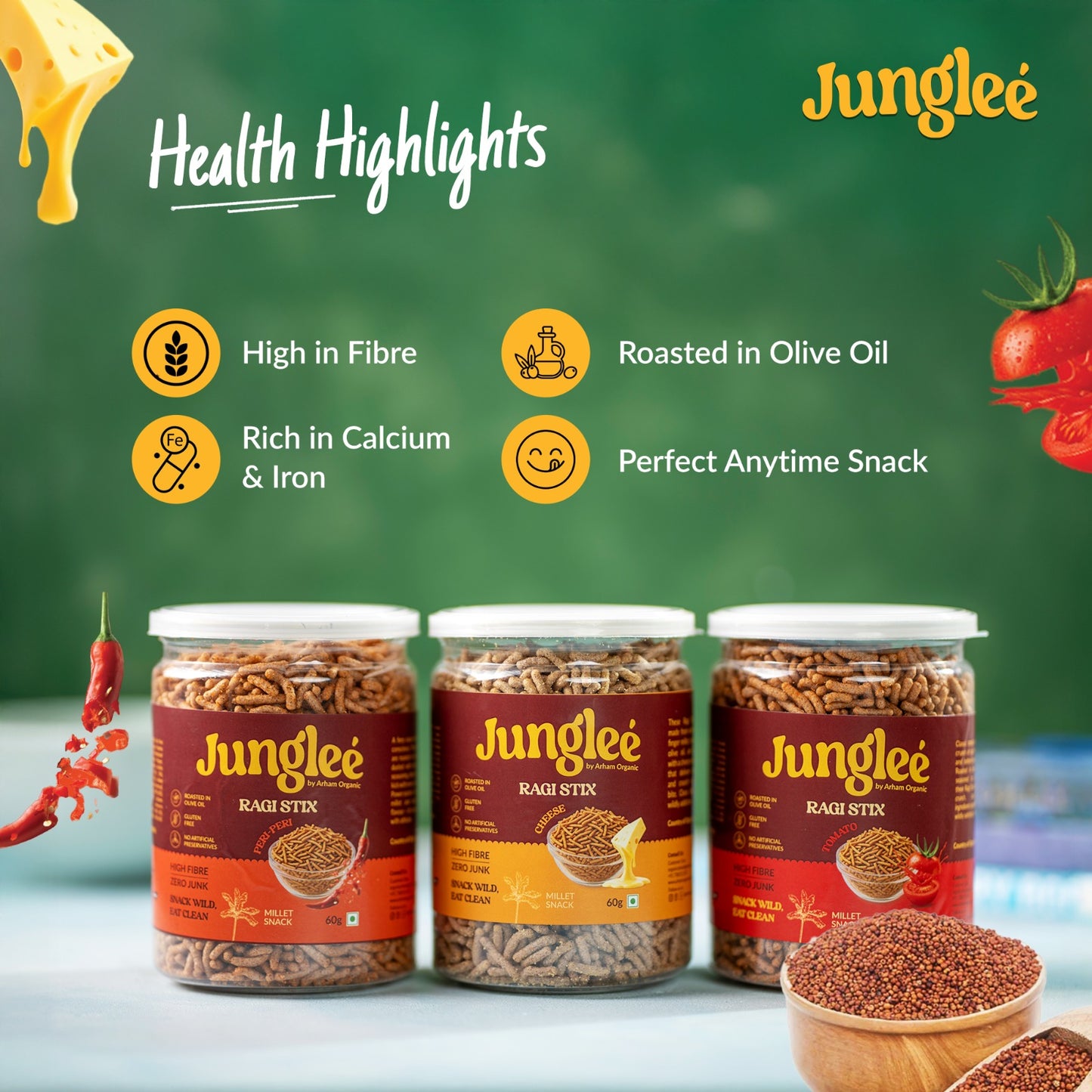 Jungleé Ragi Stix – Cheese